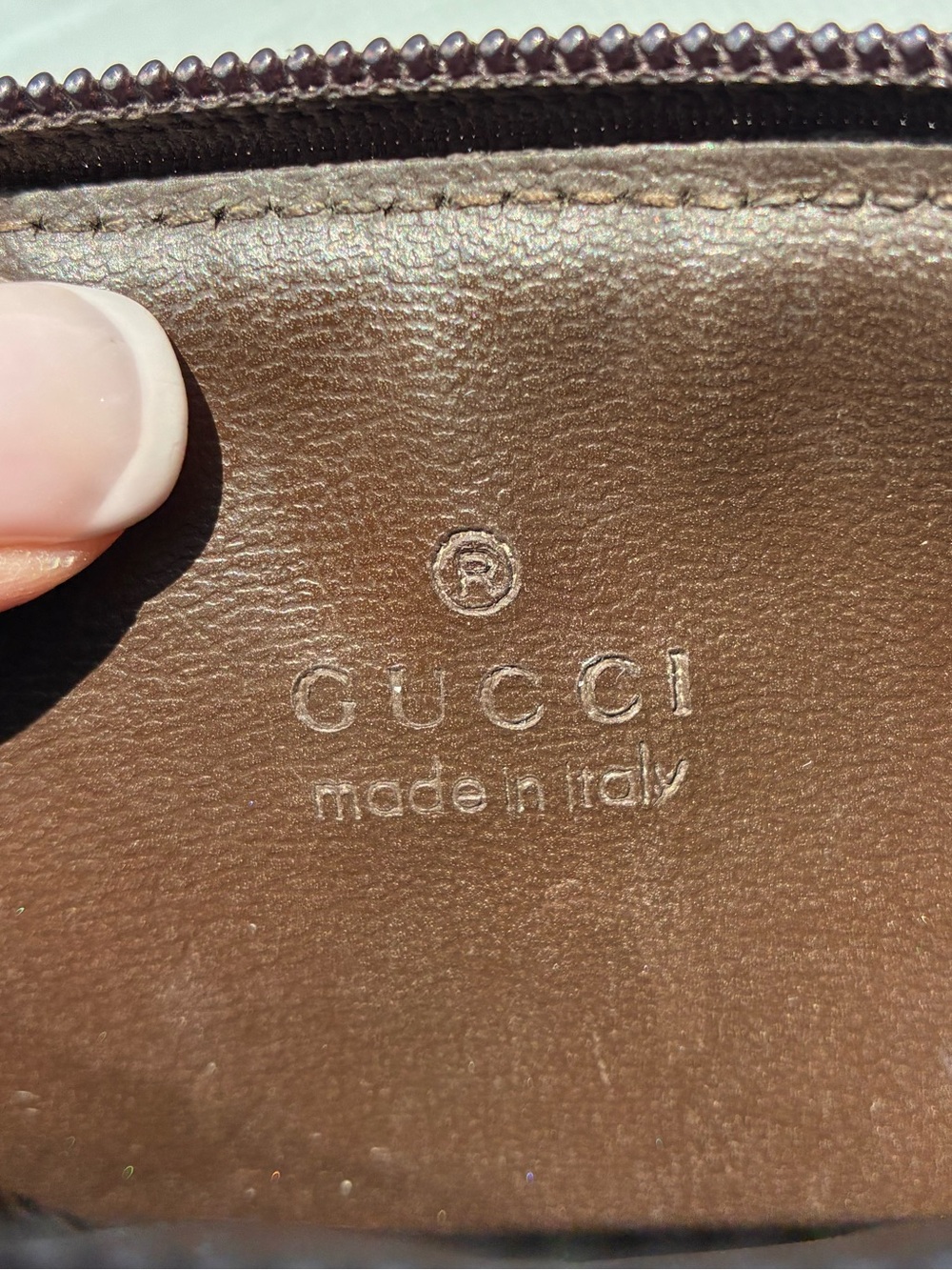 Gucci Brown GG Monogram Cosmetic Pouch - Picture 6 of 10